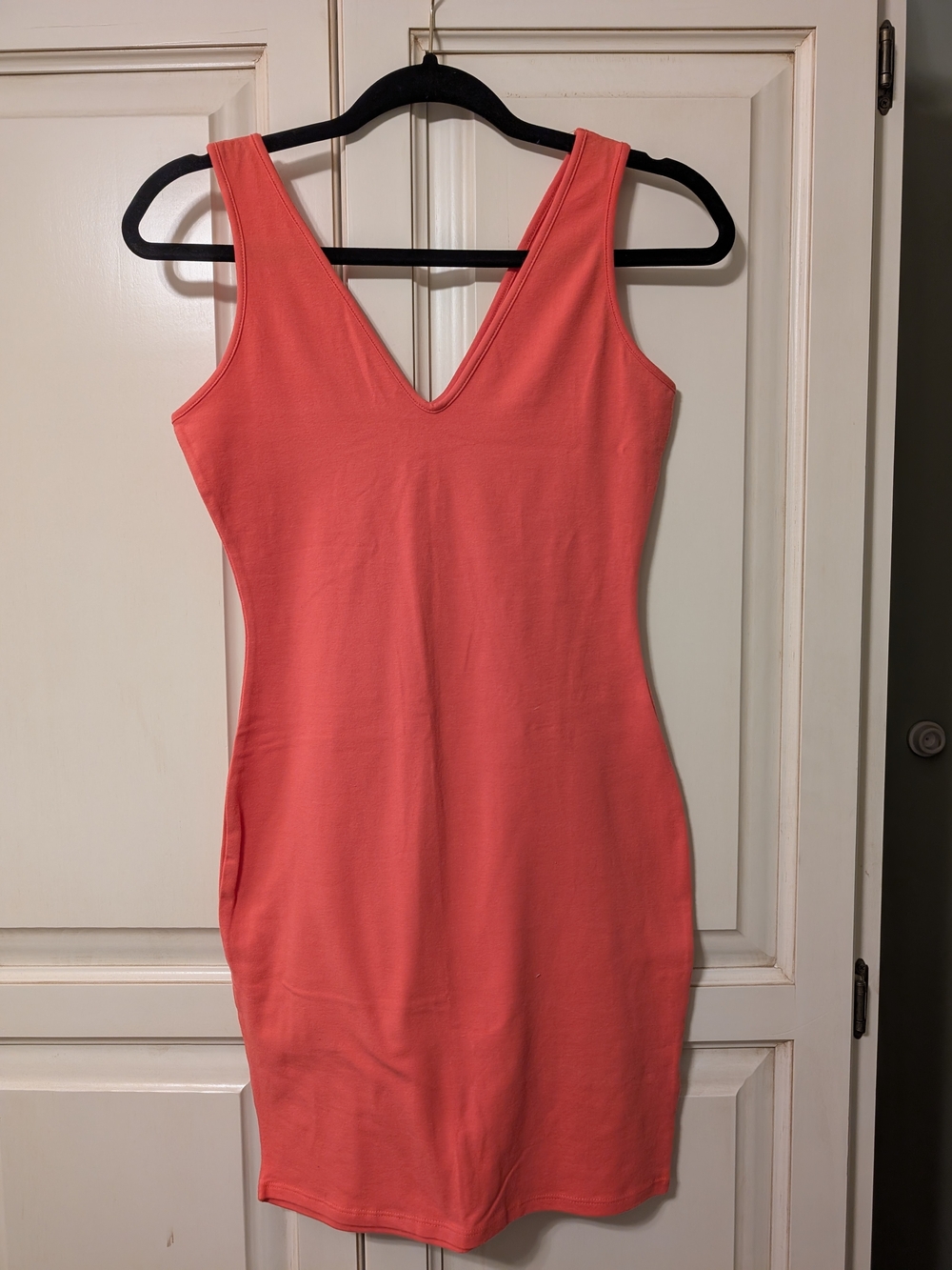 wild fable Coral Sleeveless V-Neck Bodycon Mini Dress